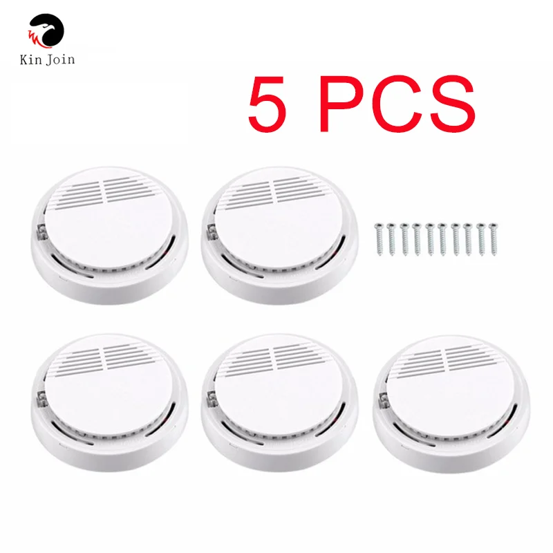 5Pcs Sensor Sensitive Photoelectric Home Lndependent Alarm Smoke Detector Fire Alone For Family Guard | Безопасность и защита