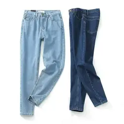 Женские Классические базовые джинсы Винтаж с высокой талией джинсы мама стиль лодыжки длина прямые женские джинсы Высокое качество