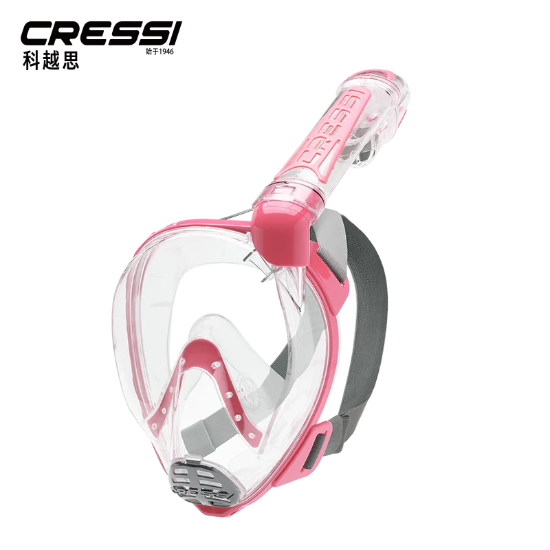 CLEAR PINK Cressi DUKE Маска Для Сноркелинга для взрослых, маска для лица, сухая маска для сноркелинга, широкая прозрачная маска для глаз, анти-туман, легкое дыхание, новинка - Цвет: CLEAR PINK