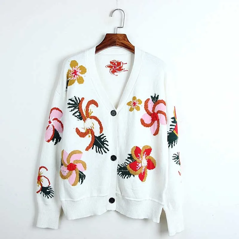 ^*Best Offers NiceMix 2019 Autumn Fashion Streetwear Florals Embroidery Cardigan Women Sweater jumper sueter mujer invierno