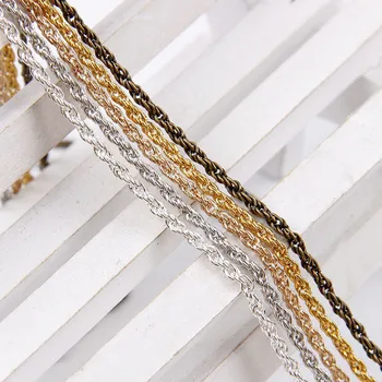 

5/lot Width 2.2mm Metal Iron Link Chains Bulk Gold Silver Color Necklace Chain Bracelet Findings For Jewelry Making