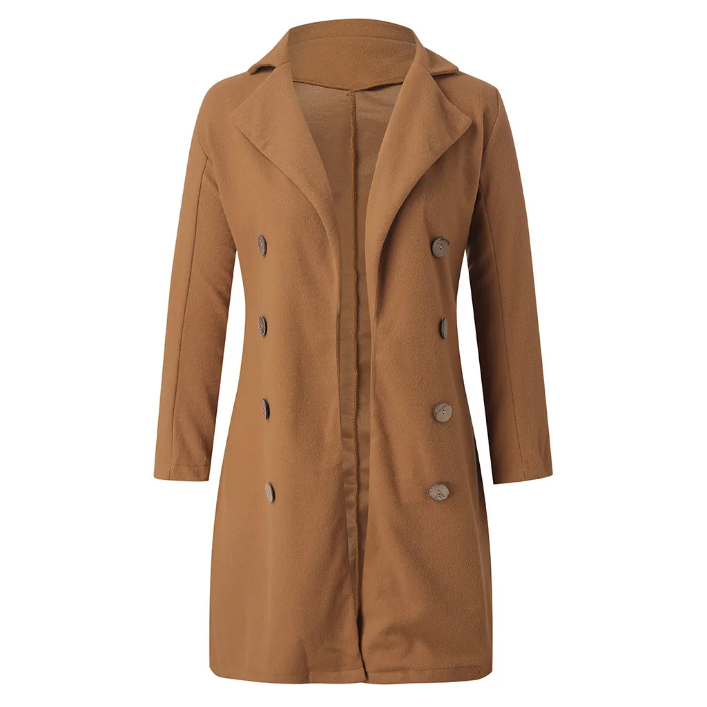 kurtka zimowa damska Woman Artificial Wool Elegant Blend Coat Slim Female Long Coat Outerwear Jacket abrigos mujer invierno