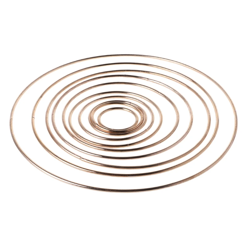 Cercle En Bois Pour Attrape Reve 15 Anneaux Métal 15cm Dorés - Pour Attrape- Rêves Macramé DIY Anneaux Métallique Macramé