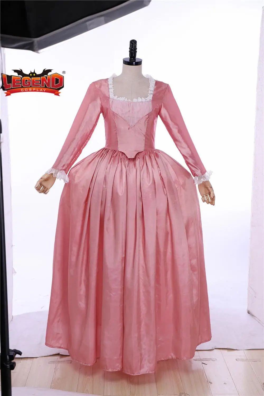

Musical Hamilton Angelica Schuyler cosplay Costume pink Dress Colonial Lady Corset-Style Ball Gown Victorian Medieval Skirt