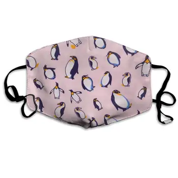 

Unisex Print Mouth Mask - Cute Penguin Pink Background Polyester Anti-dust Mouth-Muffle - Fashion Washed Reusable Face Masks for
