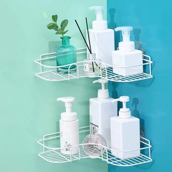 

2Pack Adhesive Shower Corner Shelf, Metal Shower Caddy Corner Bathroom Shelf Wall Mounted, Non-Drilling Floating Shelf