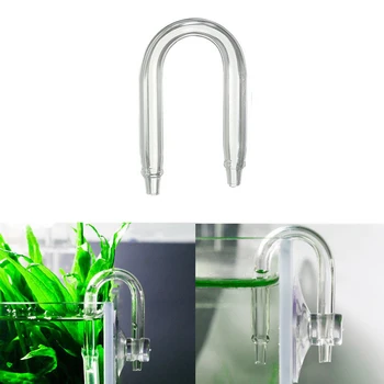

1pc U Shape Transparent Glass Fish Tank Tube Aquarium CO2 Diffuser CO2 Equipment Connector Aquarium Accessories Glass Tube