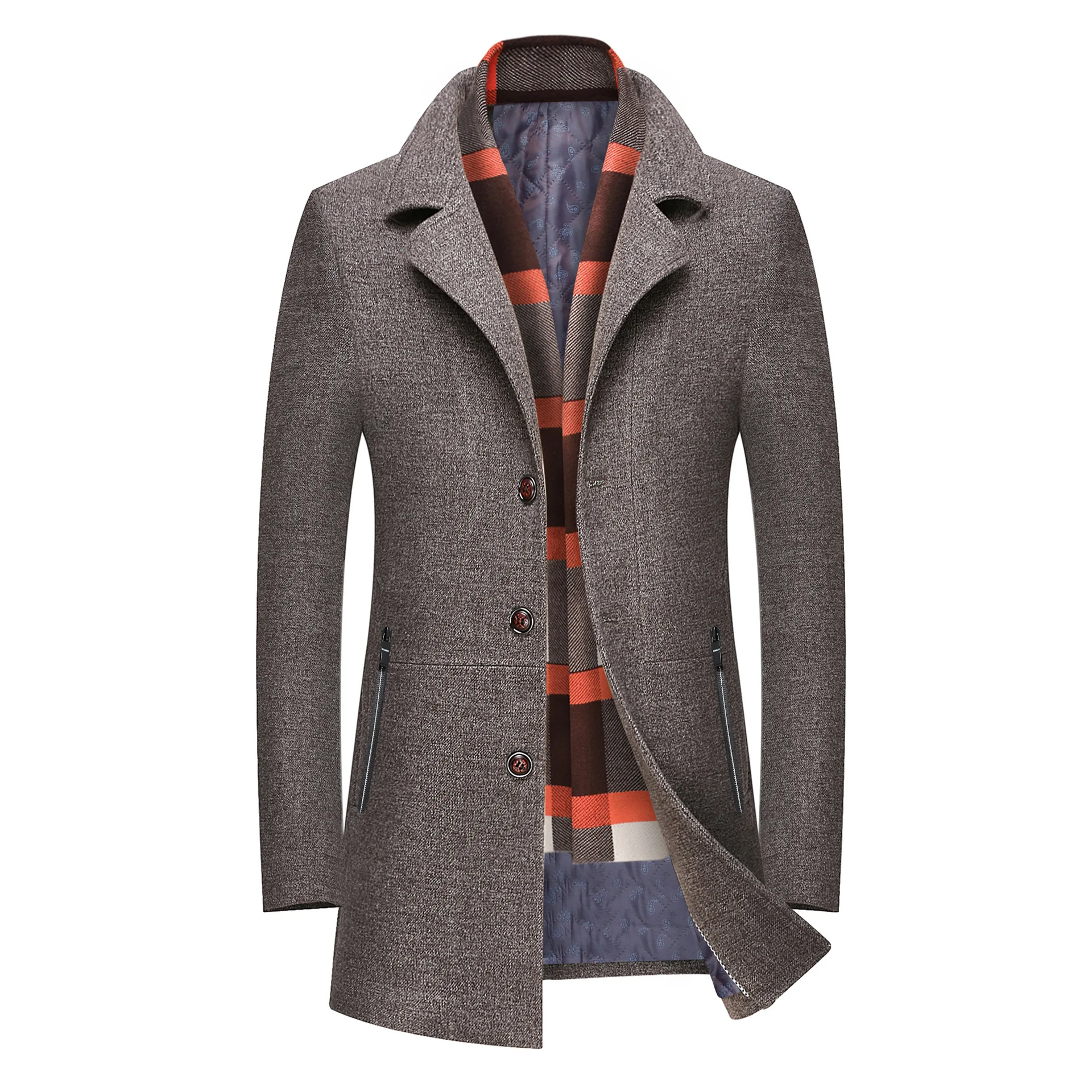

Business Casual Men Medium-length Thick 2018 Winter New Style Men Korean-style Casual Generous Woolen Jacket