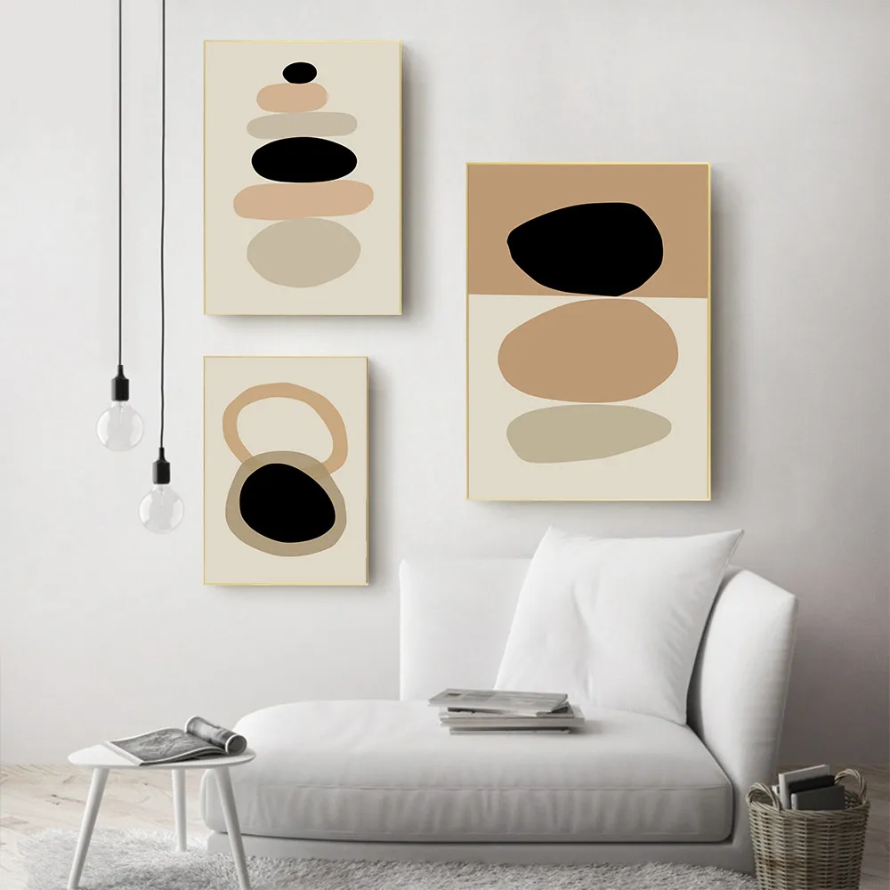 Абстрактная цветная печать блоков холст Художественная живопись черный