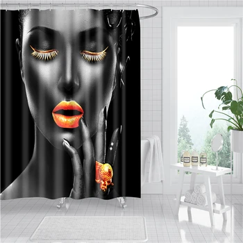 

washable polyester screen for kitchen living room portrait women pattern shower curtains for bathroom home decoration DW196