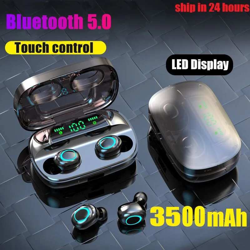 Touch Control Wireless Headsets Earbuds Phone Bluetooth Wireless Headphones with Mic Sports Waterproof TWS Bluetooth Earphones