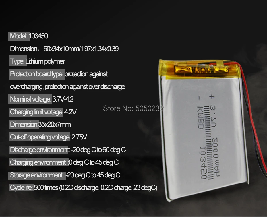 1 шт 2000mAh 3,7 V 103450 Lipo полимерная аккумуляторная батарея для gps навигатора MP5 gps Bluetooth динамик гарнитура электронная книга камера