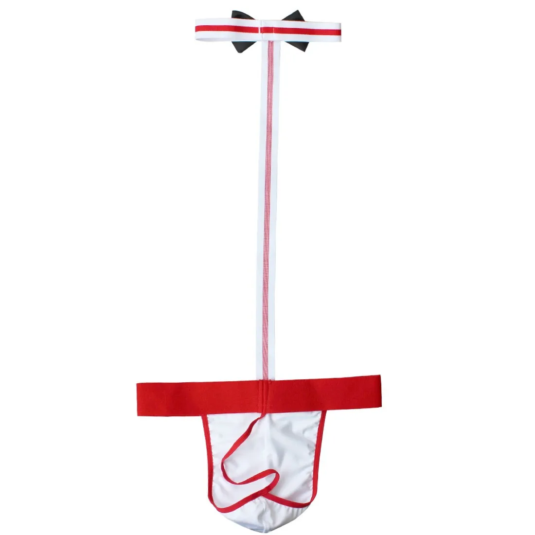 Gay Men Sexy Collared Borat Mankini Costume Erotic Penis Pouch G-string Bikini Bottom Thong Swimsuit Sexy Lingerie Men Bodysuit
