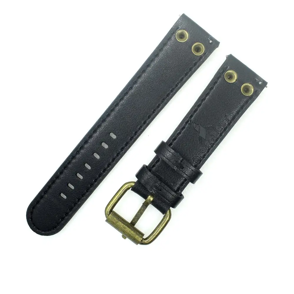 22 мм кожаный ремешок для часов в стиле ретро коричневый/черный ремешок для часов для мужчин с бронзовой пряжкой ремешок для мужчин t часы браслет 2 шт./партия