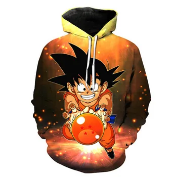 

Oversize 3XL 4XL 5XL Unisex Overcoat Tops Adult 3D Digital-printing Loose Cosplay Costume For Adult Hoodies Dragon Ball Pullover