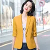 Women Blazer 2022 Spring New Casual Temperament Half Sleeve Slim Jacket Office Ladies Work Coat 3