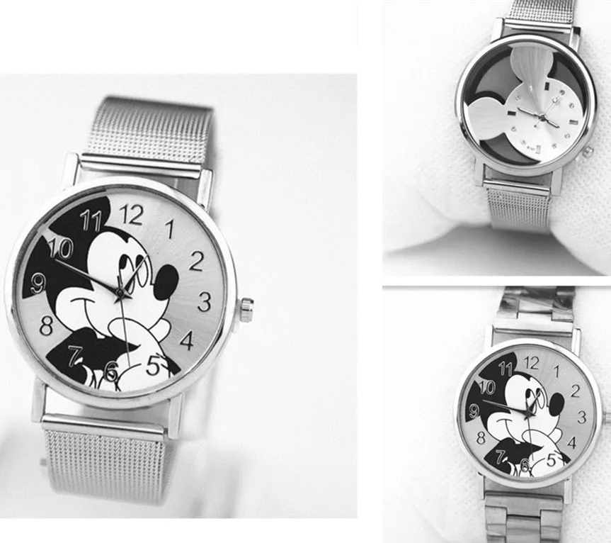 Reloj Mujer люксовый бренд Микки кварцевые часы для женщин и мужчин модные тонкие из
