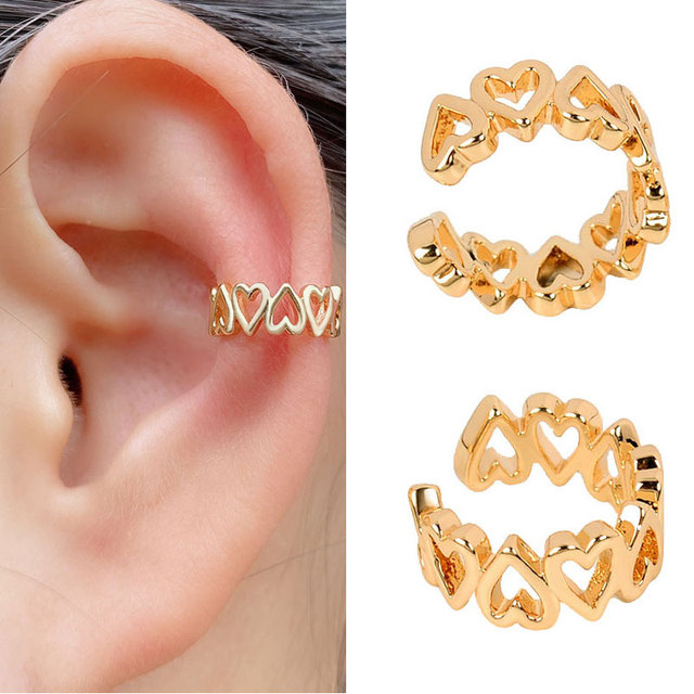 Earrings Without Ear Hole Star Wrap Clip On Earrings Earcuff for Women Chain Hollow Ear Cuff  Fake Earring Piercing