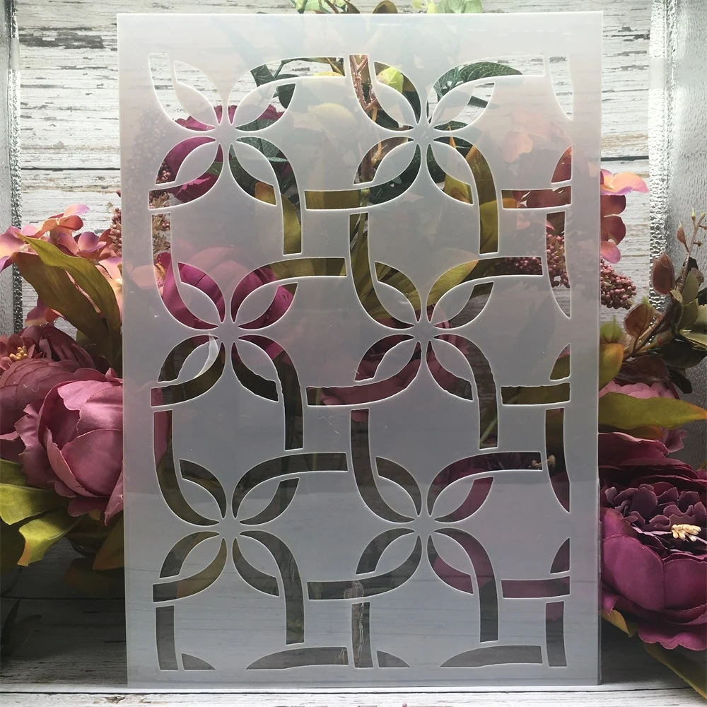 

A4 29cm Geometry Bowknot DIY Layering Stencils Wall Painting Scrapbook Coloring Embossing Album Decorative Template