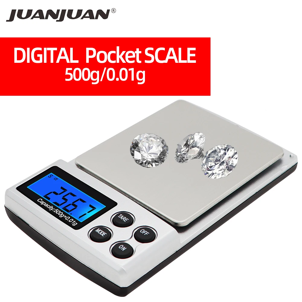 500g X 0,01 G Mini Digital LCD Taschen Wiegen Waage Schmuck Gold Perlen Diamant 
