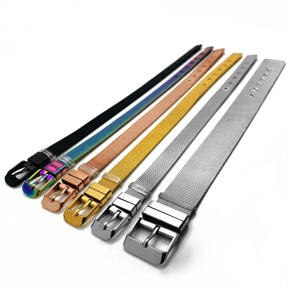 Браслет из нержавеющей стали, сетчатый ремешок для часов унисекс, браслет 10 мм, браслет из титановой стали