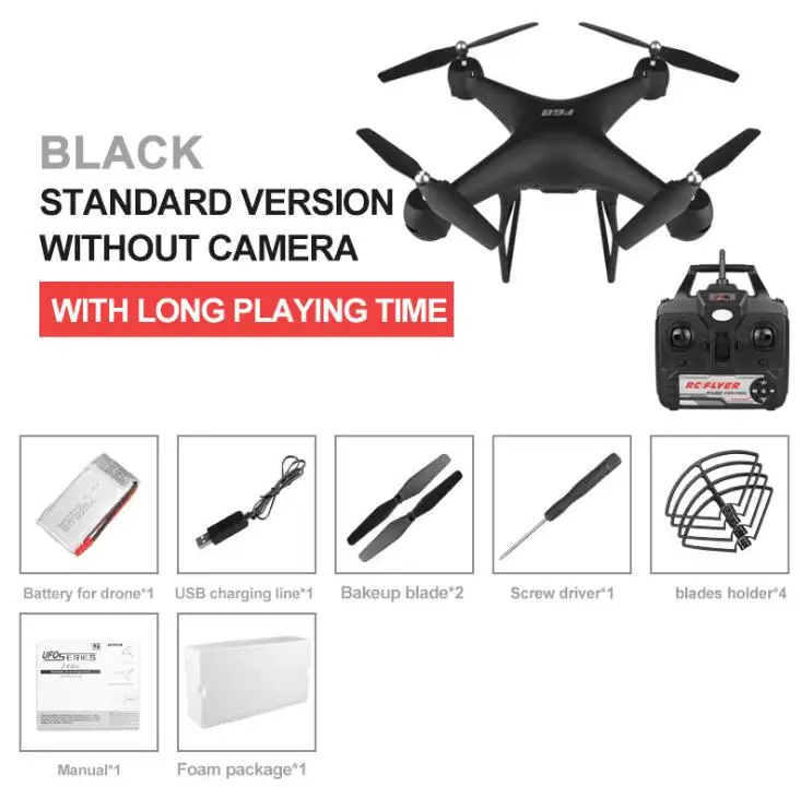 No camera 1battery Селфи 4K 1080P ESC широкоугольная камера объектива wifi в режиме реального времени FPV RC Дрон Квадрокоптер 200 м 40 см большое приложение управление вертолет модель - Цвет: No camera 1battery