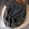 Wool Mohair Men Pullover Autumn Winter Thickening Warm Knitting Sweater Round Neck Raglan Sleeve Solid Long-Sleeve Casual Tops 4