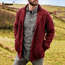 Ladiguard 2021 Autumn Winter Sweater Smart Casual Knitwear Plus Size 4xl 5xl Men Top Cardigans Knitted Sweaters Man Streetwear