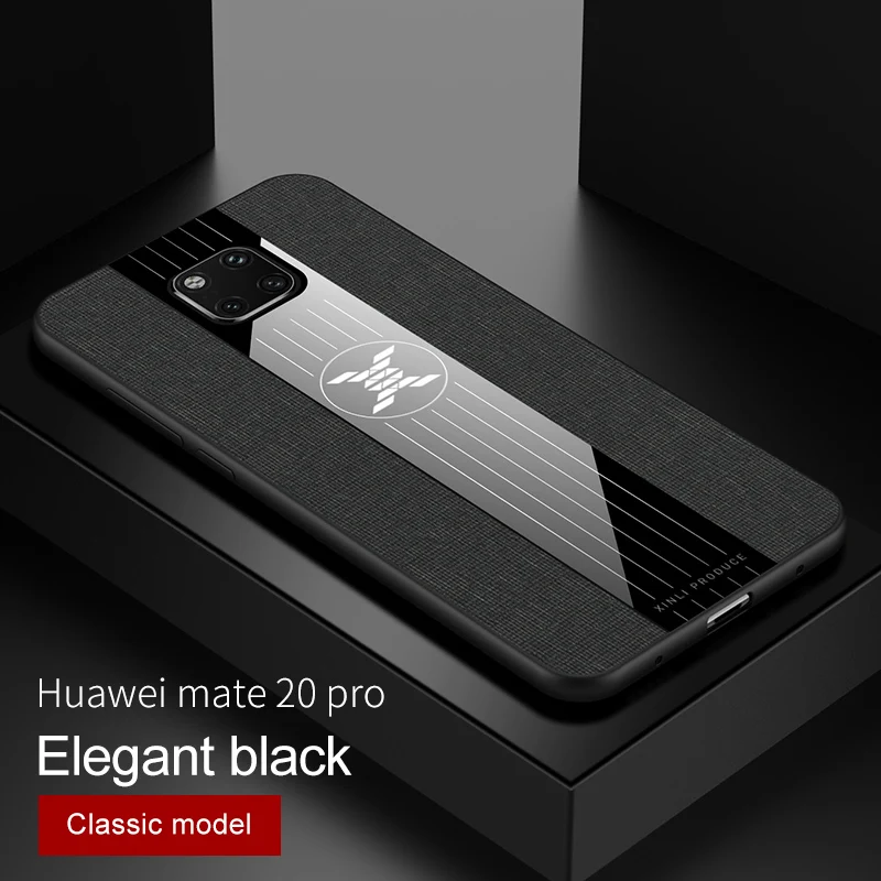 only black case Для huawei mate 20 Pro Чехол Роскошная жесткая ткань с кольцом магнитный штатив тонкая защитная задняя крышка для huawei mate 20 lite mate 20 - Цвет: only black case