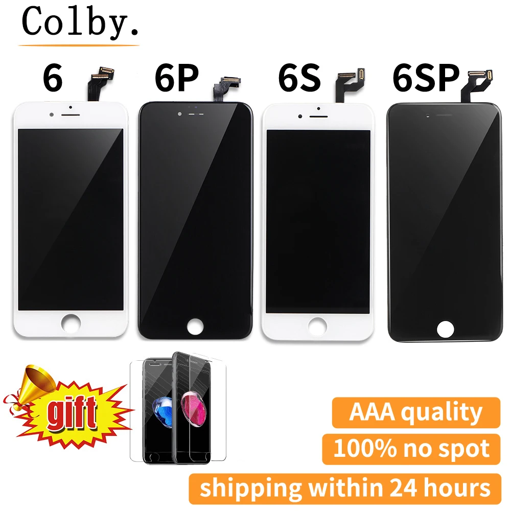 

5pcs LCD Display ecran For iPhone 6 Screen Replacment For iPhone 6s Digitizer Assembly +Tempered Glass Black/White No Dead Pixel
