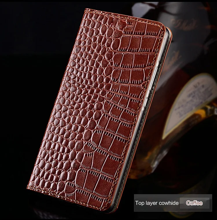 best meizu phone case design For Meizu 15 16 17 Plus Genuine Leather Cowhide flip phone 16th 16T 16S pro 6 7 X8 case Crocodile patterncase meizu cover