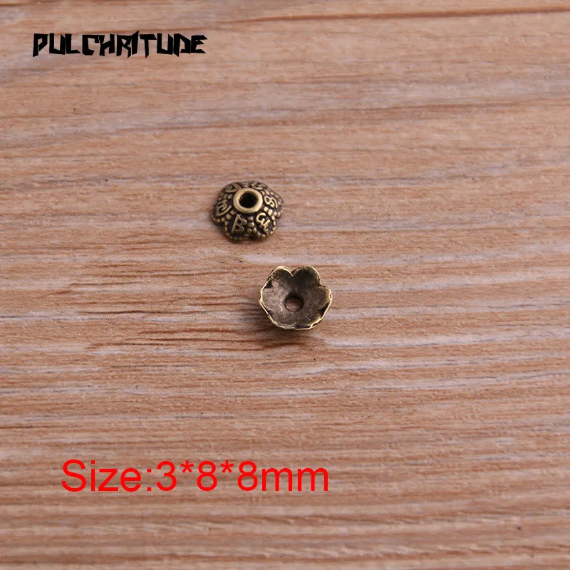 PULCHRITUDE, 100 шт, 3*8*8 мм, два цвета, бусины, колпачки, шарм, полые, цветок, буквы, подвески, ювелирные аксессуары, сделай сам, сосуд, подвески