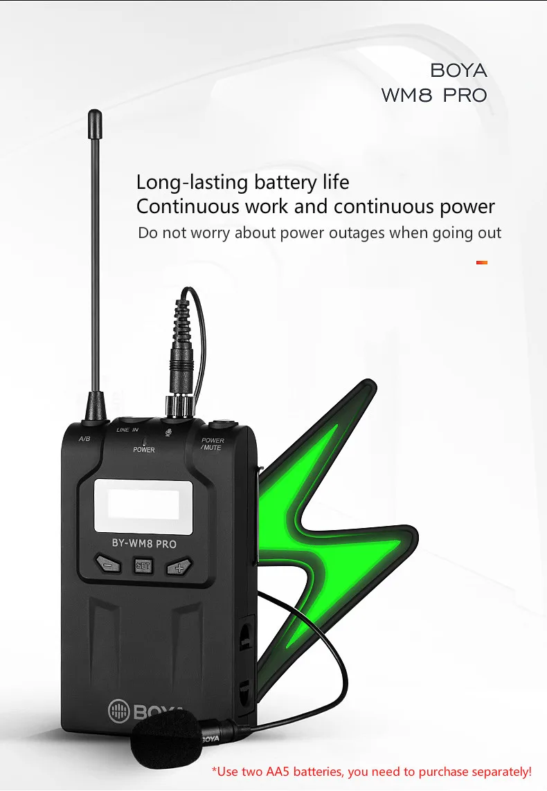 BOYA BY-WM8 Pro K1/K2 микрофон конденсаторный беспроводной микрофон Система аудио видео приемник-записывающее устройство для камеры Canon Nikon sony