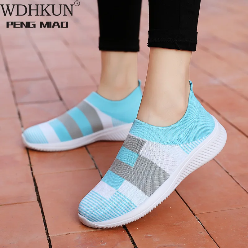 

Plus Size 42 Vulcanized Shoes Women Sneakers Casual Tenis Feminino Slip-On Sneakers Ladies Air Mesh Socks Shoes Zapatos De Mujer
