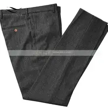 Шерстяной твидовый мужской костюм, серые, коричневые брюки, облегающие, для отдыха, хлопок, мужские, джентльмен, в елочку, деловые брюки для свадьбы, Женихи, мужские