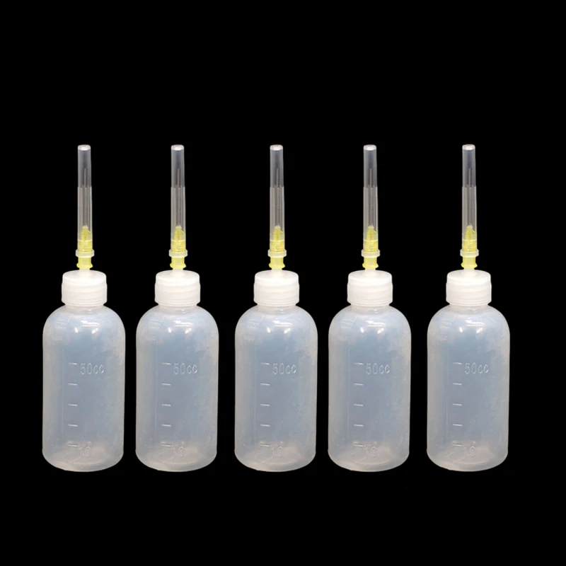 50mlTransparentPlasticNeedleBottleGlueDispenserClearLiquid