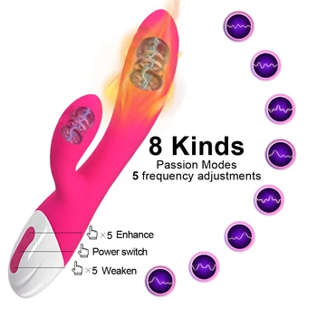 Powerful Rabbit G-Spot Penis Dildo Vibrator Sex Toys for Women Adults Products Clitoris Sucker Chargable Female for Couples 2