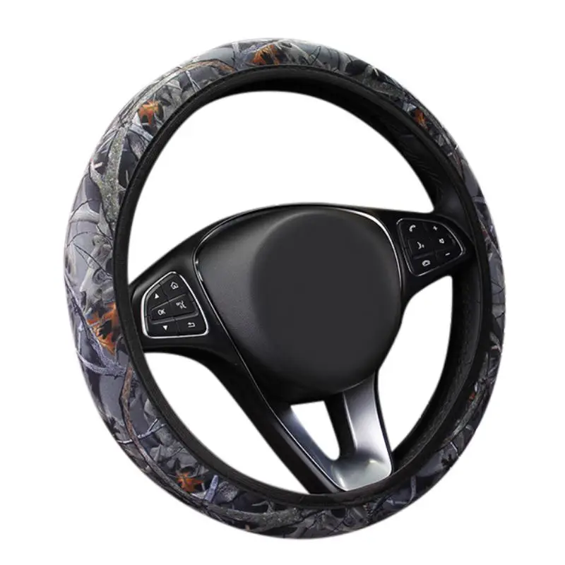 C Camouflage Steering Wheel Cover Anti-Slip Excellent Grip Standard Size For Car SUV All Season Comfortable Wheel Cover - Название цвета: C