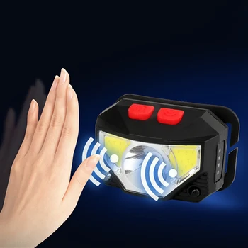 

Wave Hand Induction Super Bright LED Headlamp Built-in Battery Inductive Sensor USB Rechargeable Headlight For Running Fishing