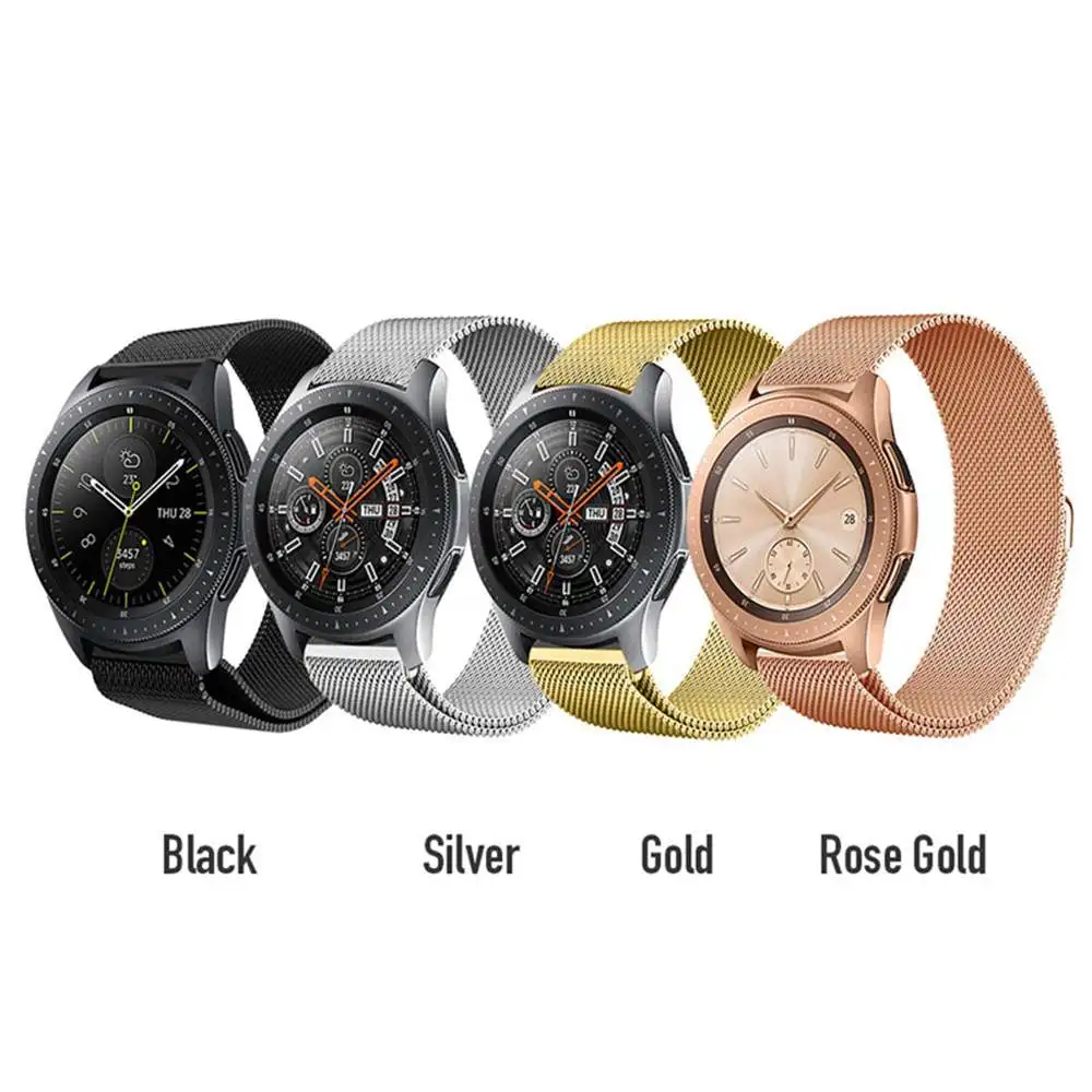 Для BW-HL1/Для Galaxy watch active2/Amazfit Bip Lite Смарт-часы 20 мм Миланская нержавеющая сталь Ремешок магнитная пряжка
