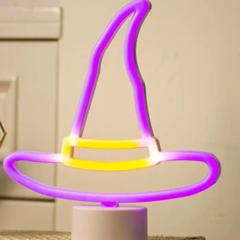 

Led Neon Light Pumpkin Christmas Hat Neon Sign Table Lamp for Christmas Holiday Party Home Room Shop Window Decorat Night Lamp