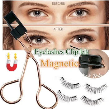 

1 Set Magnetic Eyelashes&Clip Set Natural Wispies Eyelashes Handmade Glue-free Reusable Eyelashes Easily Apply Lashes Makeup