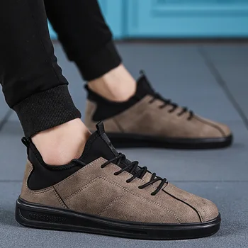 

2019 New Men Trend Designer pu leather Casual Shoes Men Breathable Walking Sneakers Men Vulcanize Shoes High Quality chaussures