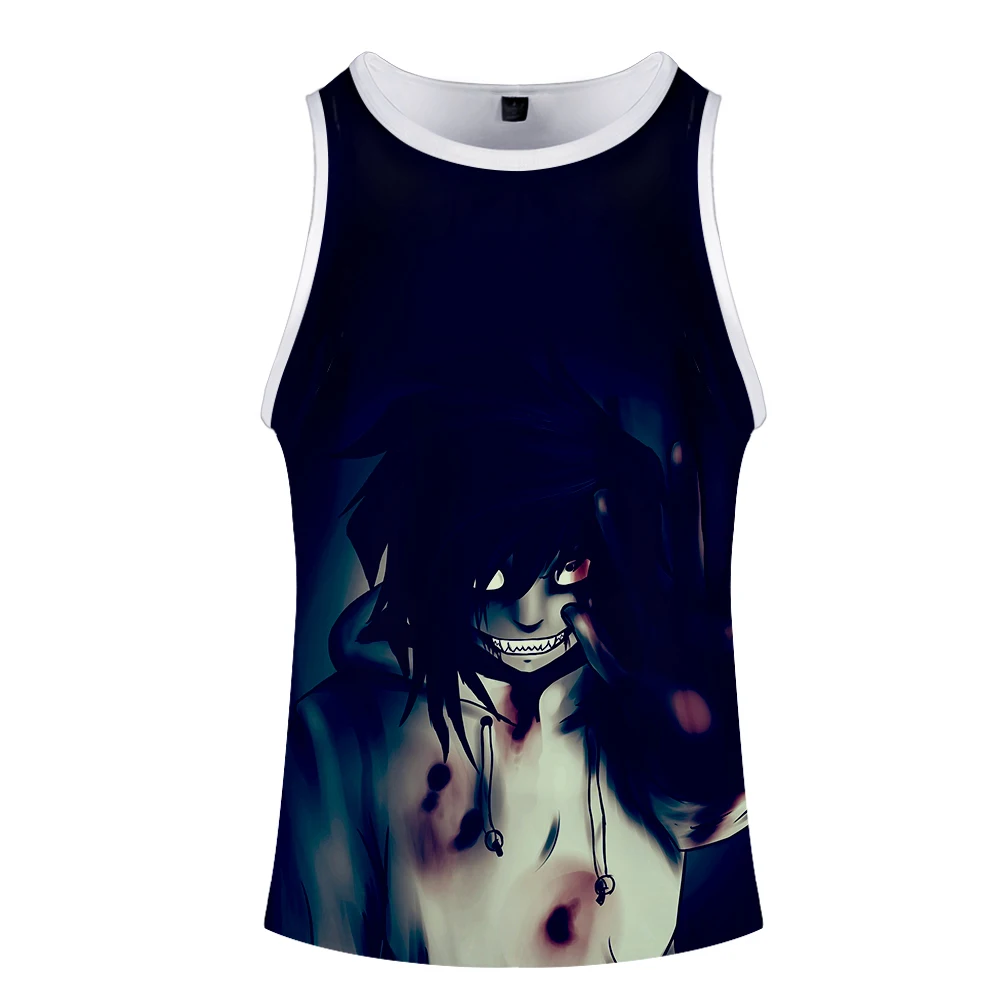 Модные новые 3D creepypasta крутые Harajuku уличная майка топы без рукавов модные летние без рукавов модные мягкие повседневные мужские топы