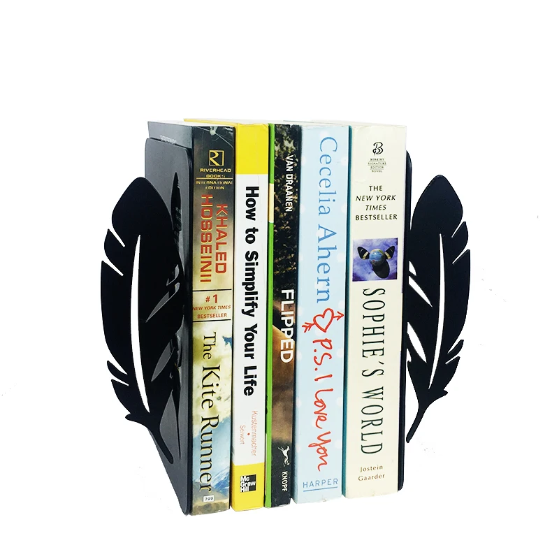 Птичье перо книжные концы креативная книжная подставка металлическая для книг