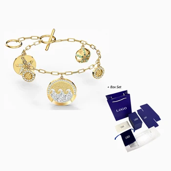 

2020 Fashion Jewelry SWA New SHINE COINS Bracelet Gold Coin Shape Ocean Gold Charm Chain Women Luxury Jewelry Gift