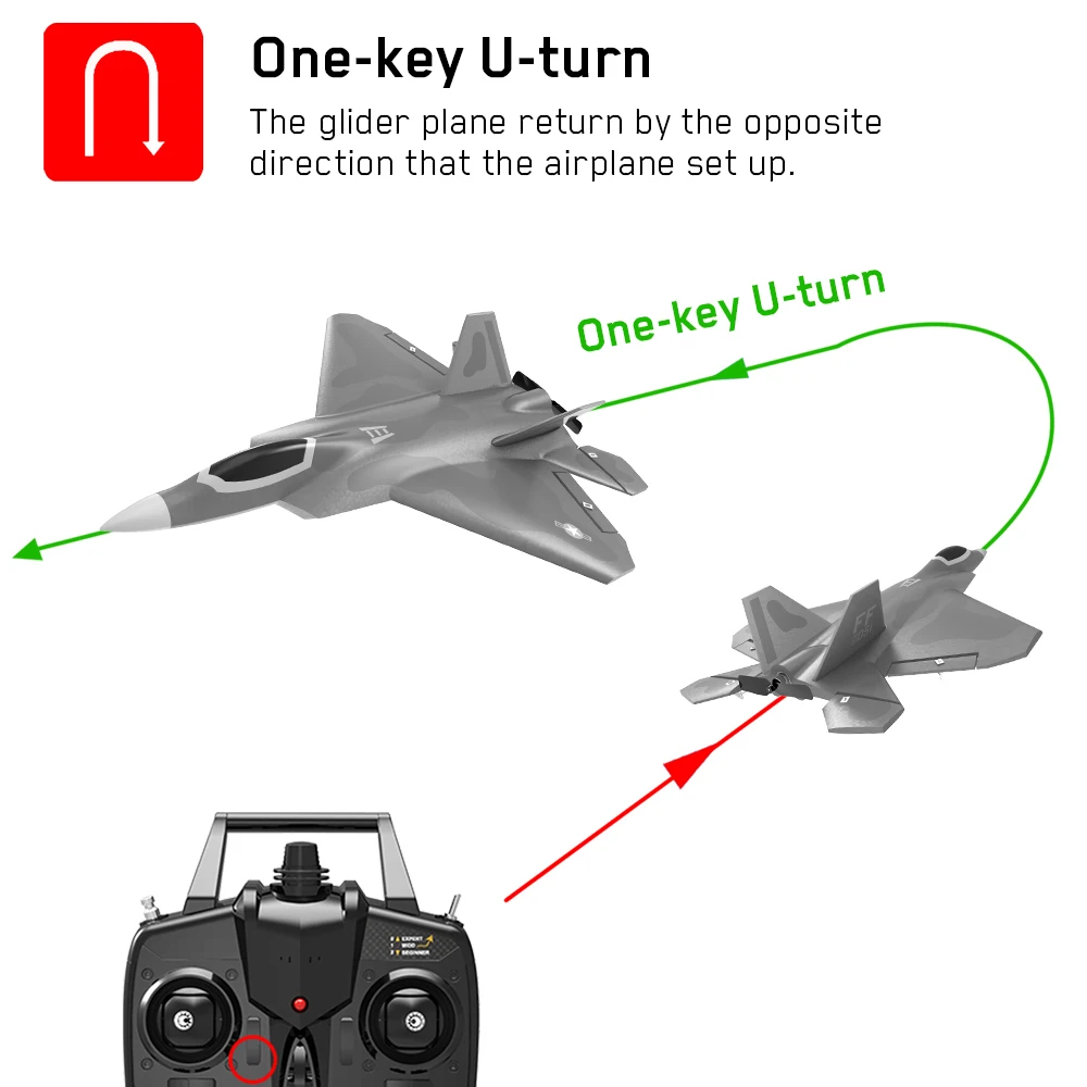 Eachine мини F22 Raptor EPP 260mm размах крыльев 2,4G 4CH 6-осевой RC самолет тренажер Warbird с неподвижным крылом RTF одним нажатием кнопки пилотажной