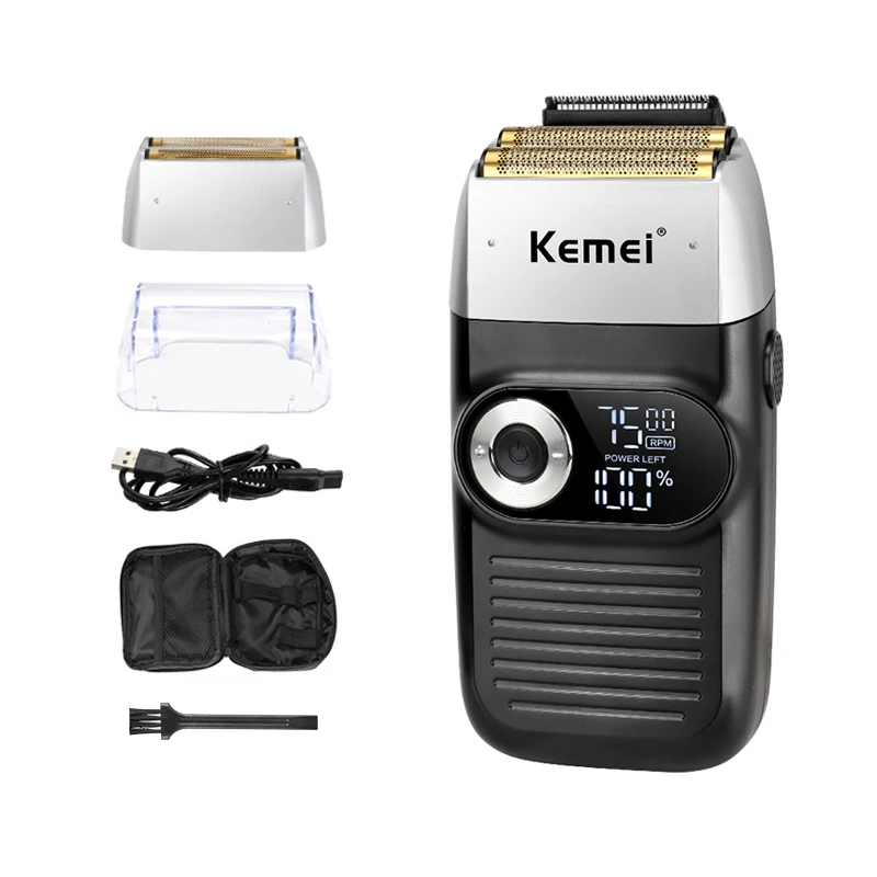 Barba e Máquina de Cortar Cabelo sem Fio Aparador de Corte de Cabelo Kemei Careca Navalha Elétrica Fine-tuning Clipper Ferramenta 36d Km-2026 12 e máquina de cortar cabelo sem fio