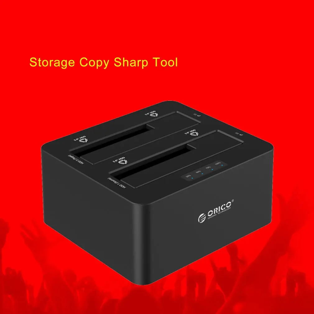 ORICO USB 3,0 для жесткого диска с интерфейсом SATA чехол Dual Bay внешний жесткий диск Док-станция для 2,5 3,5 HDD/SSD клон, Дубликатор Функция