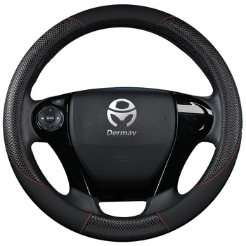 

DERMAY PU Leather Steering Wheel Cover for Honda Accord 4 5 6 7 Honda Crosstour Non-slip easy install Massage Design Car Styling